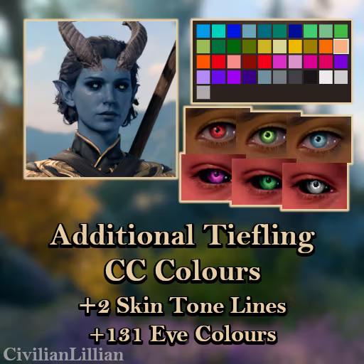 更多恶魔后代肤色选项 (Additional CC Colours for Tieflings)