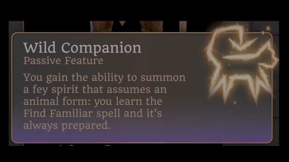 德鲁伊野伴 – 寻找同伴 (Druid Wild Companion – Find Familiar for Druids)