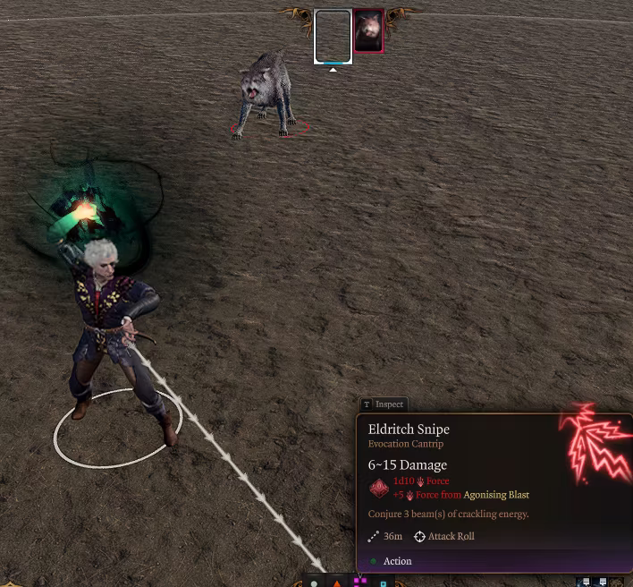 奇术狙击 (PHB 准确的奇术轰击) (Eldritch Snipe (PHB accurate eldritch blast))