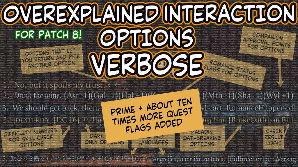 OIOVerbose – 对话中的标志、标志和更多标志 (OIOVerbose – Flags, Flags, and Flags in Dialogues)