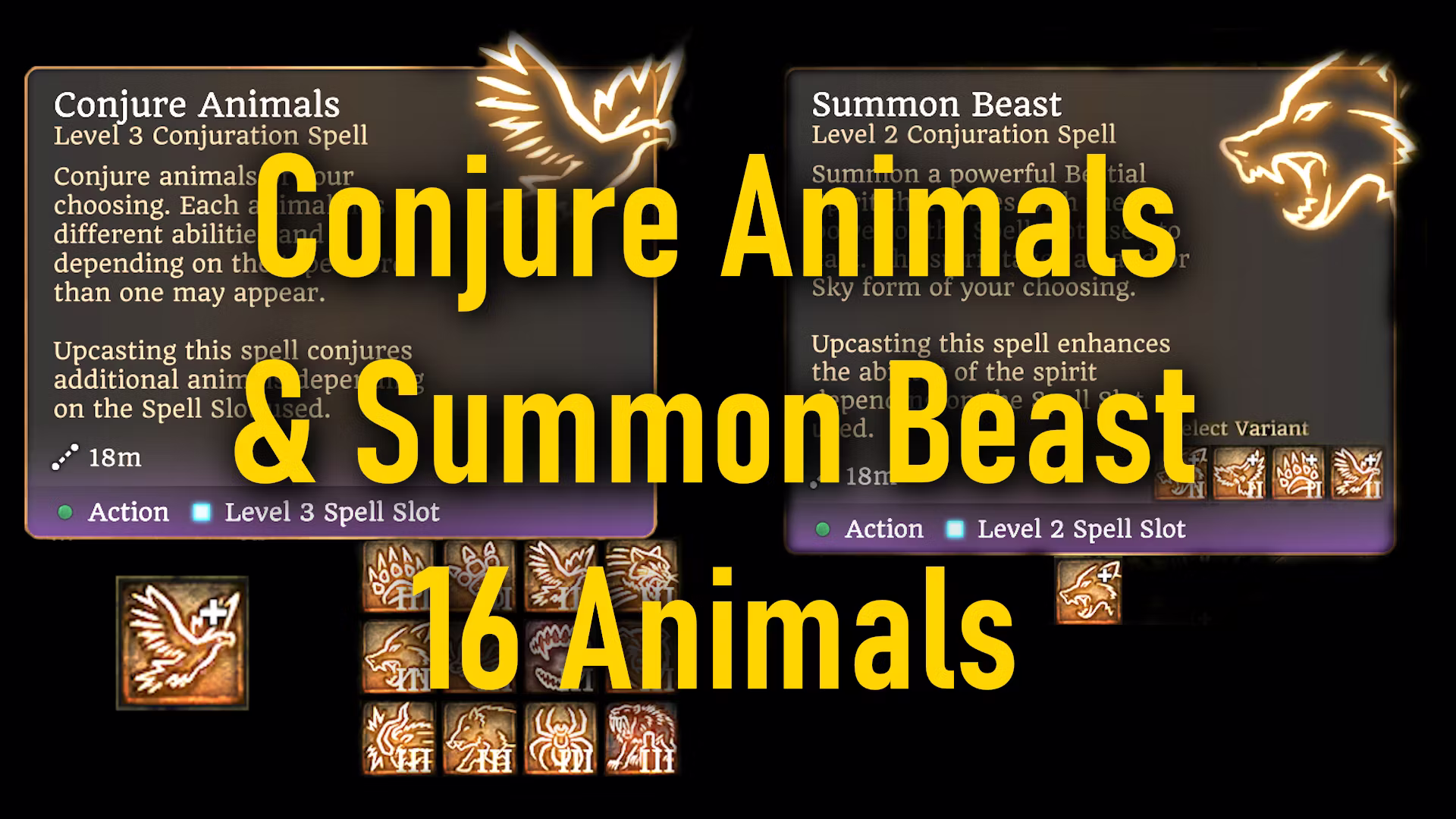 召唤野兽和动物法术 (Conjure Animals and Summon Beast Spells)