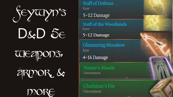 5e 武器、护甲及其他物品（费威恩的 5e 模组） (5e Weapons, Armor, and More (Feywyn’s 5e Mods))