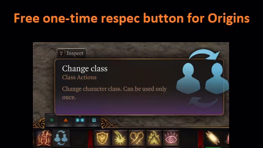 免费的一次性职业重置按钮 (Free one-time respec button for Origins)