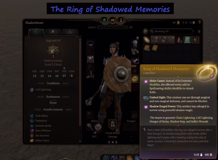 阴影回忆之戒 (Ring of Shadowed Memories)