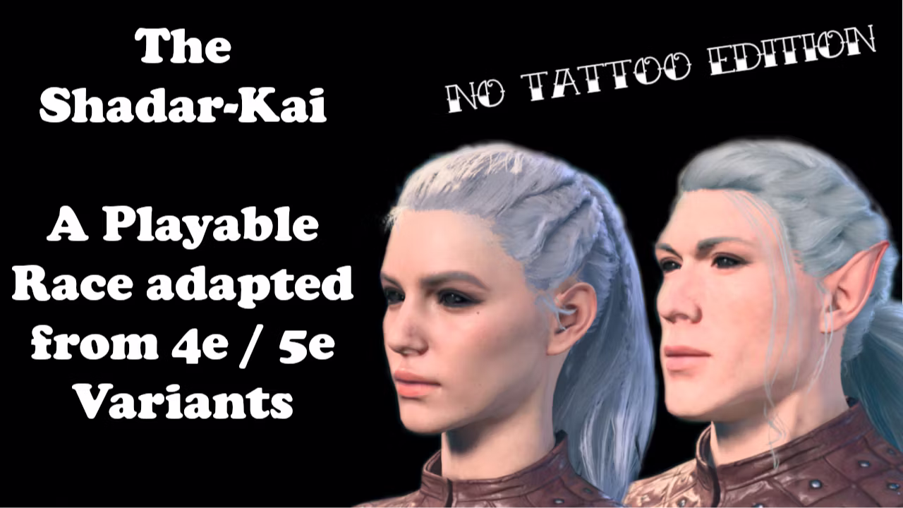 无纹身的沙达-凯种族 (Shadar-Kai Race (No Tattoos))