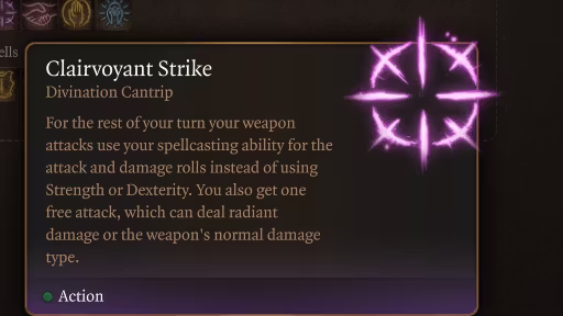 先见一击法术 (Clairvoyant Strike Cantrip)