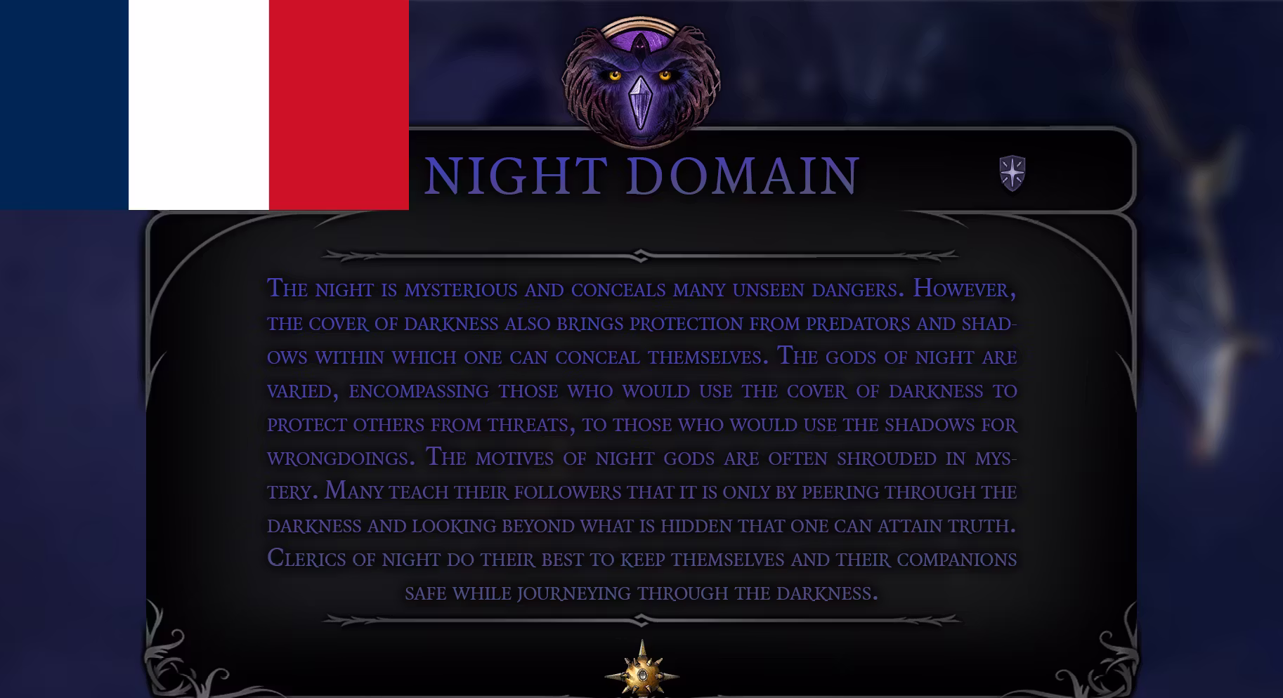 夜域牧师副职业 – 法语版 (Night Domain Cleric Subclass- FR)