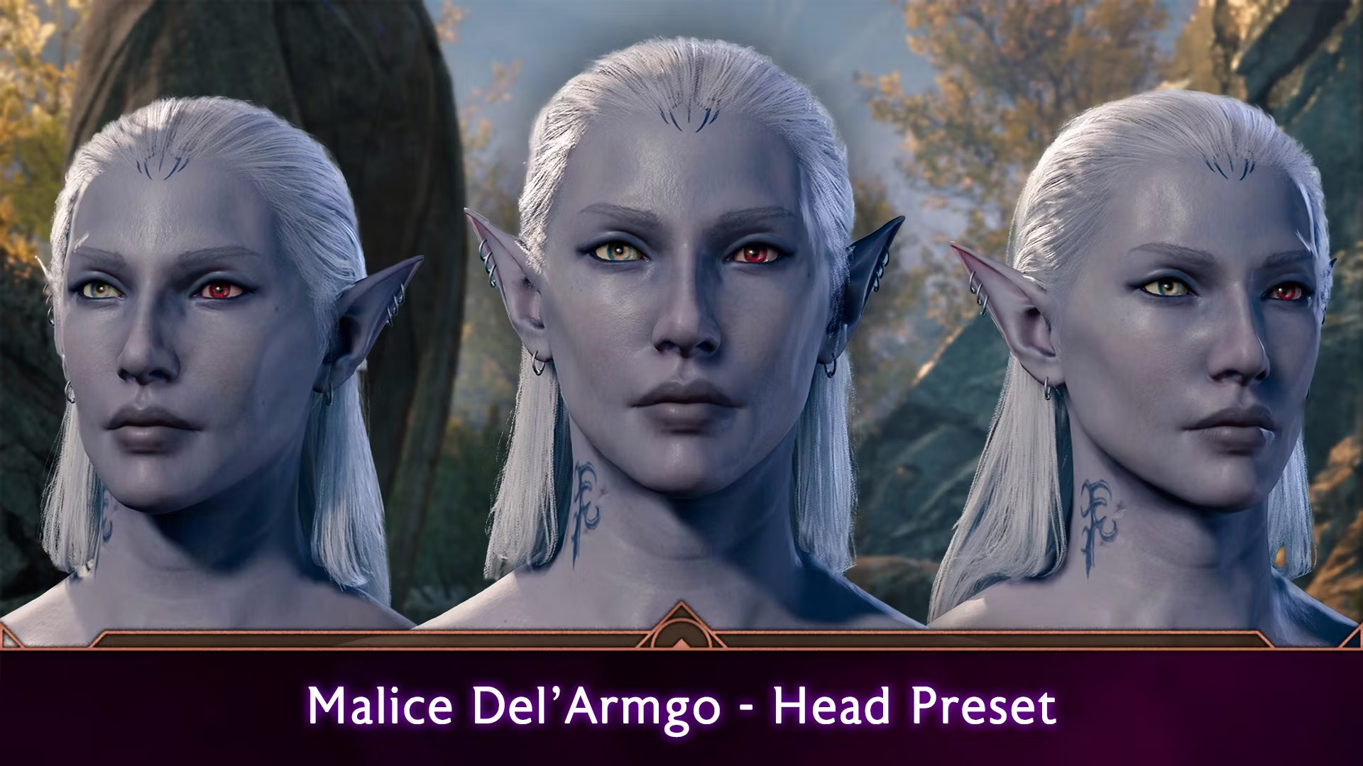 Malice Del’Armgo – 头部预设（矮人族体型3） (Malice Del’Armgo – Head Preset (Drow Body Type 3))