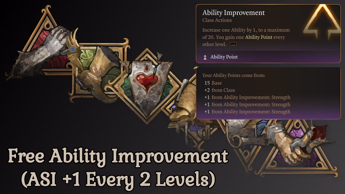 免费属性提升（每两级+1属性点） (Free Ability Improvement (ASI +1 Every 2 Levels))