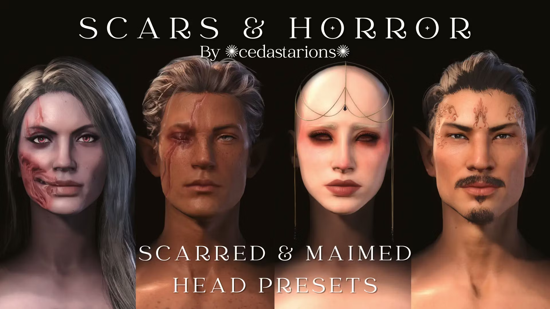 SCARS AND HORROR 头部预设 by cedastarions (SCARS AND HORROR Head Presets by cedastarions)