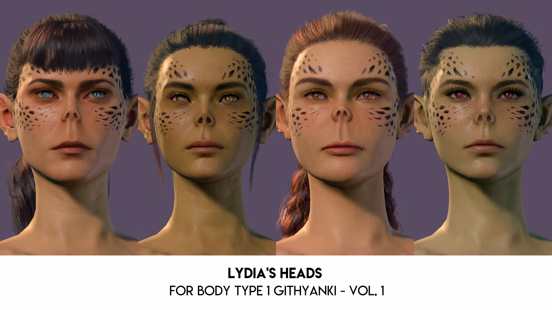 莉迪亚的头像 BT1 吉斯扬基 – 第一卷 (Lydia’s Heads for BT1 Githyanki – Vol.1)