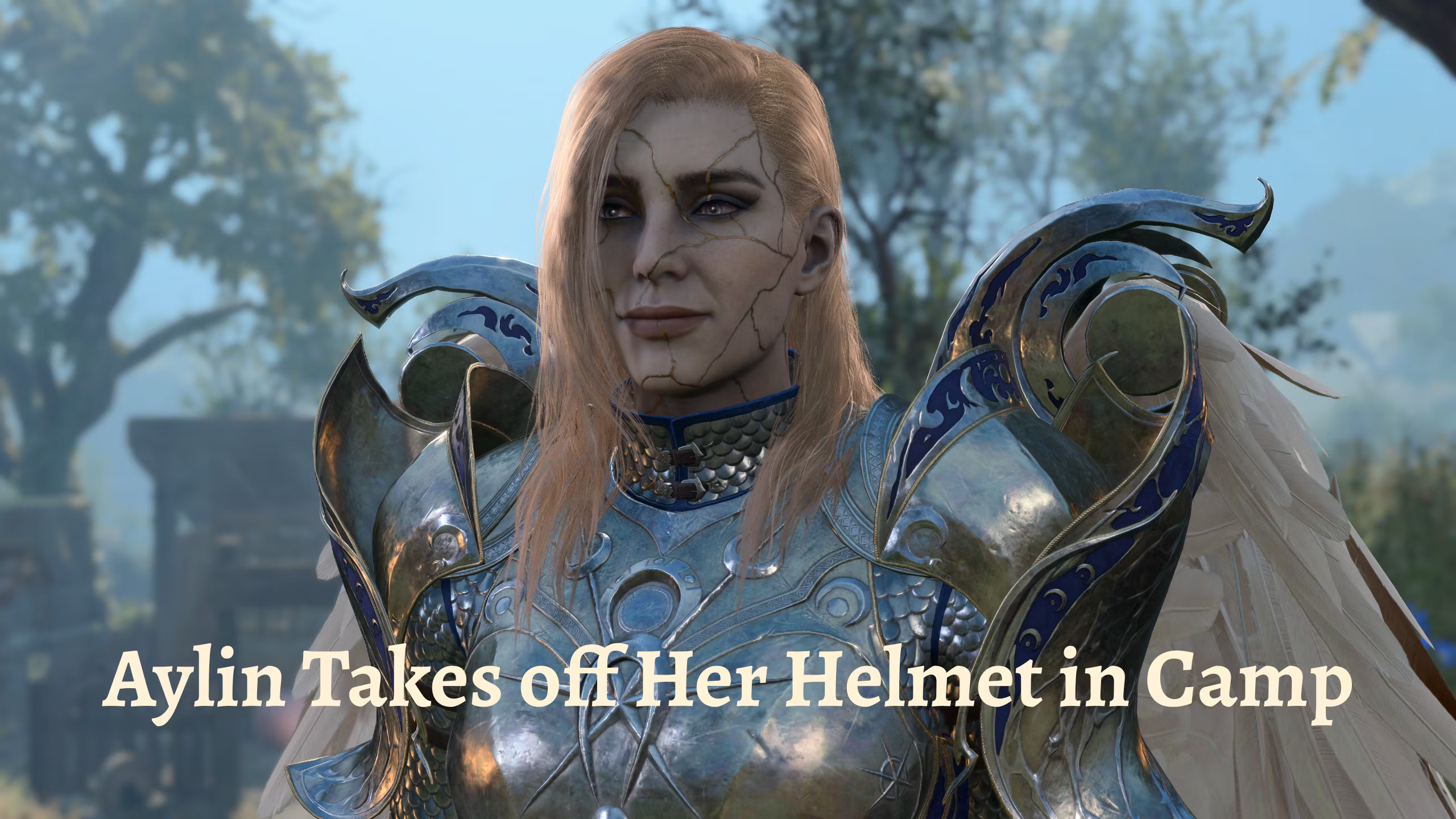 艾琳在营地脱下头盔 (Aylin Takes of Her Helmet in Camp)