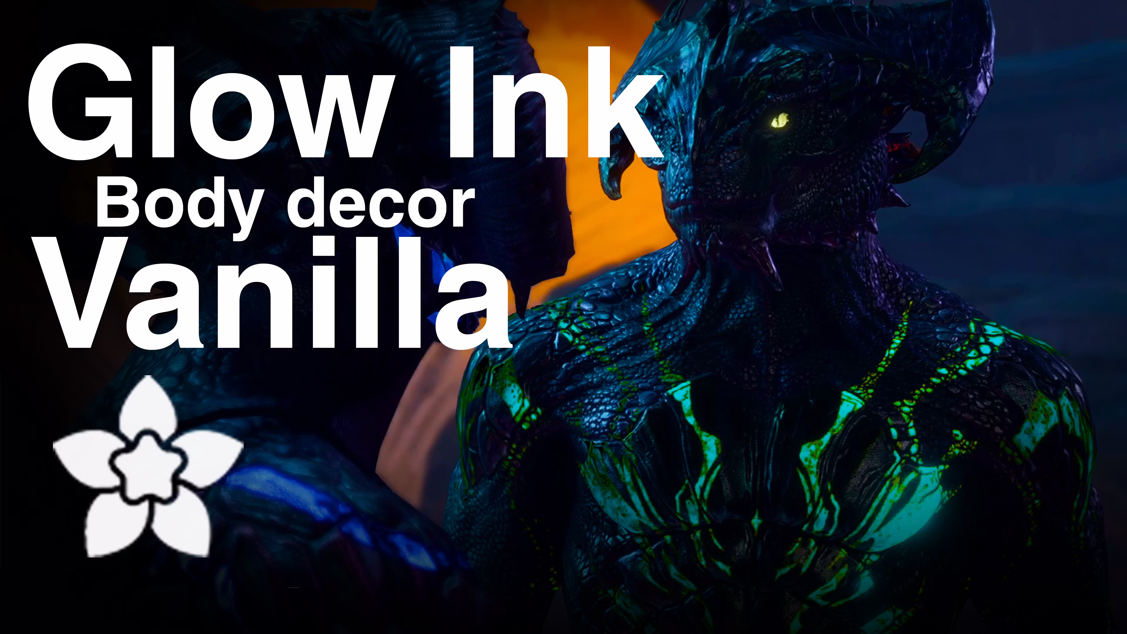 Glow Ink – 身体纹身 – 基础游戏龙裔 (Glow Ink – Body Tattoo – Vanilla – Dragonborn CC)