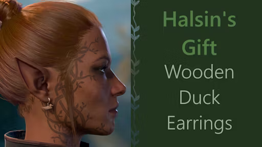 Halsin的礼物：木鸭耳环 (Halsin’s Gift: Wooden Duck Earrings)