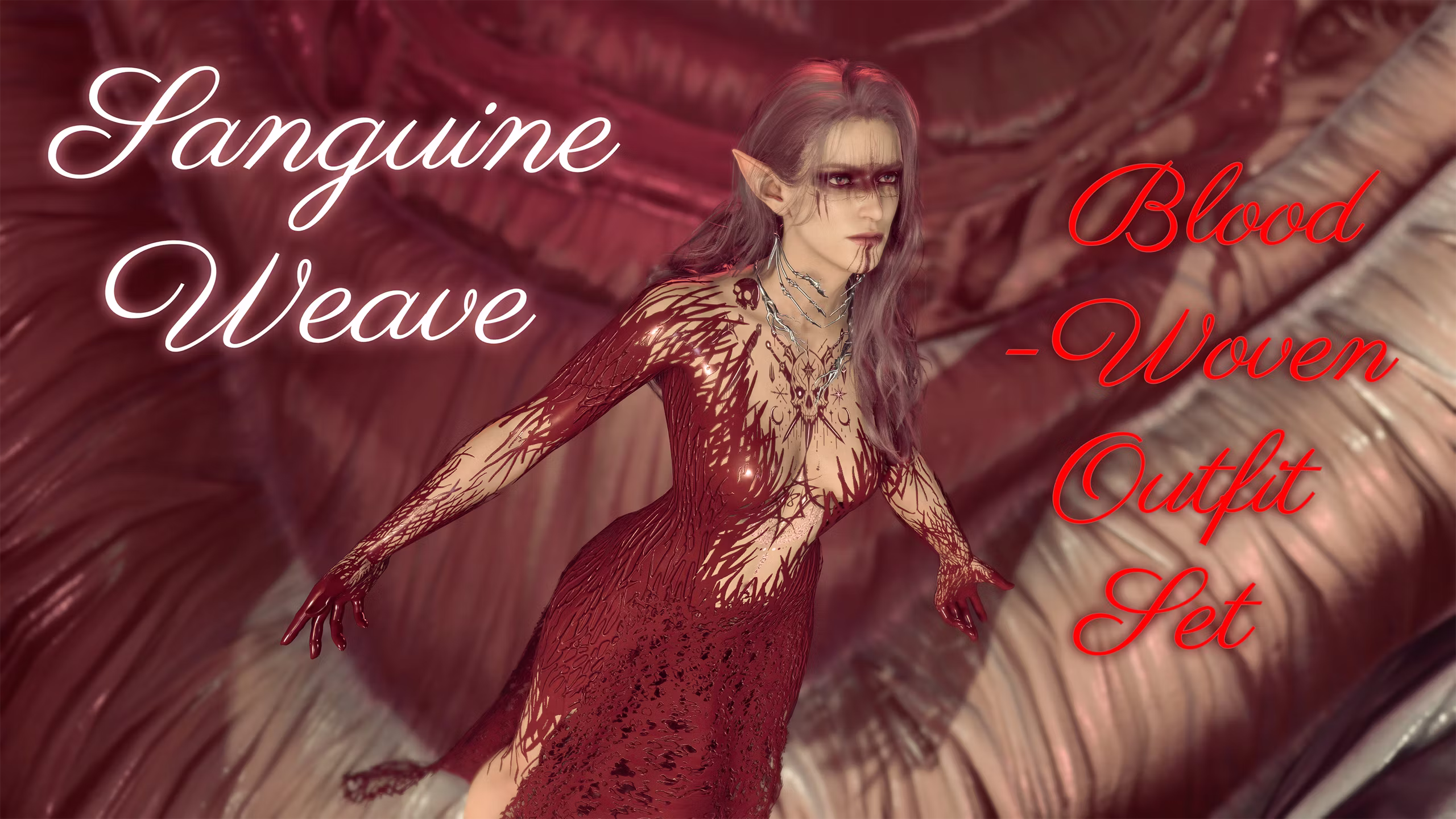 猩红编织 – 血织服装套装 (Sanguine Weave – Blood-Woven Outfit Set)
