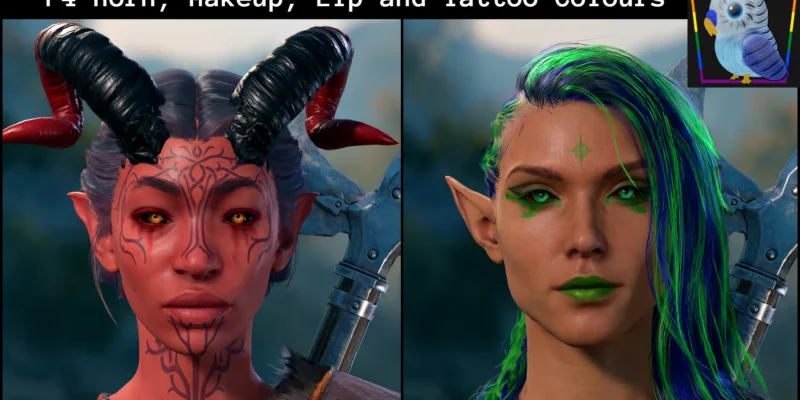 P4 角色配件颜色扩展 (P4 Horn, Makeup, Lip and Tattoo Colours)