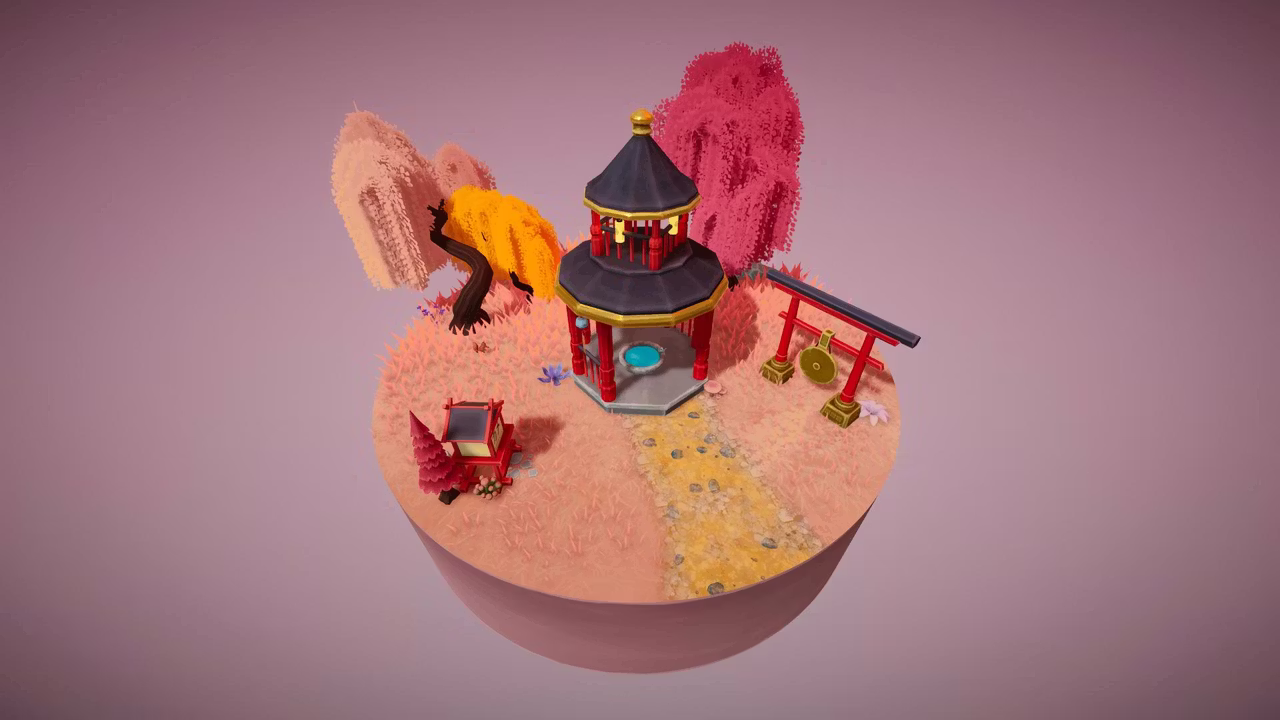 宁静岛屿上的田园风光