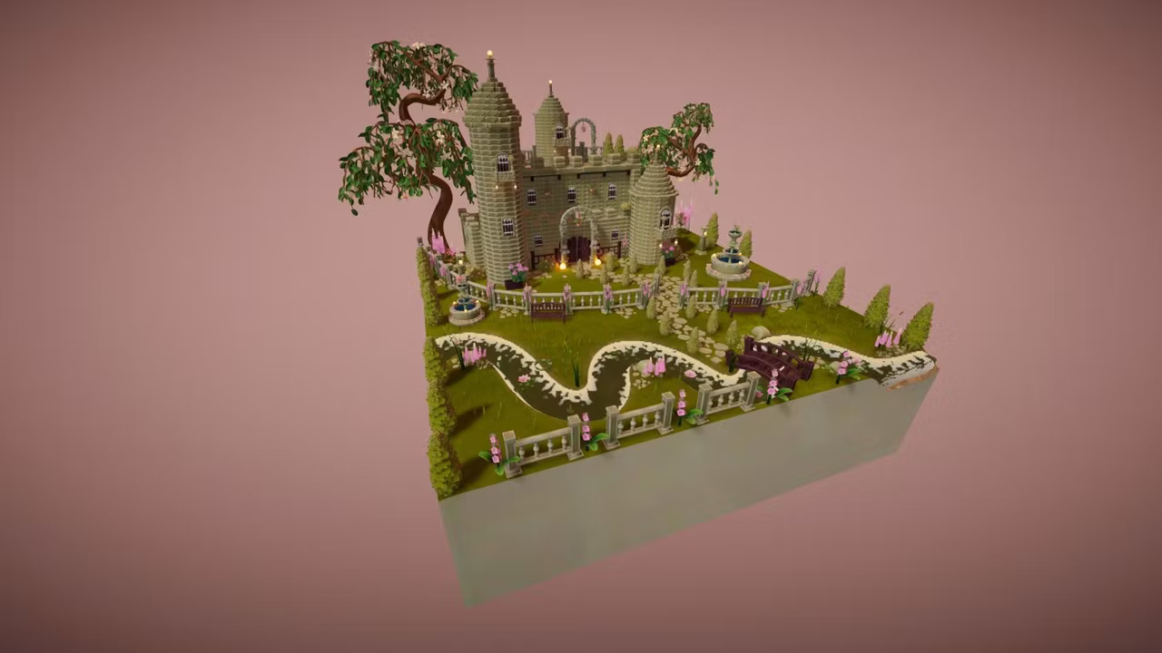 粉色花环小城堡