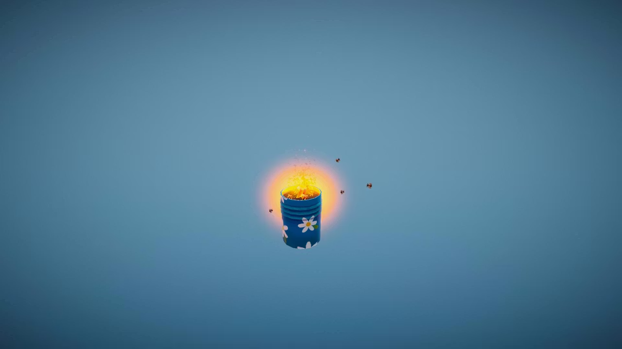 复古垃圾桶里的温暖篝火