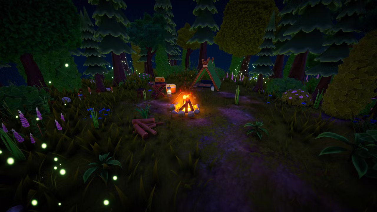 森林里的温馨野营点