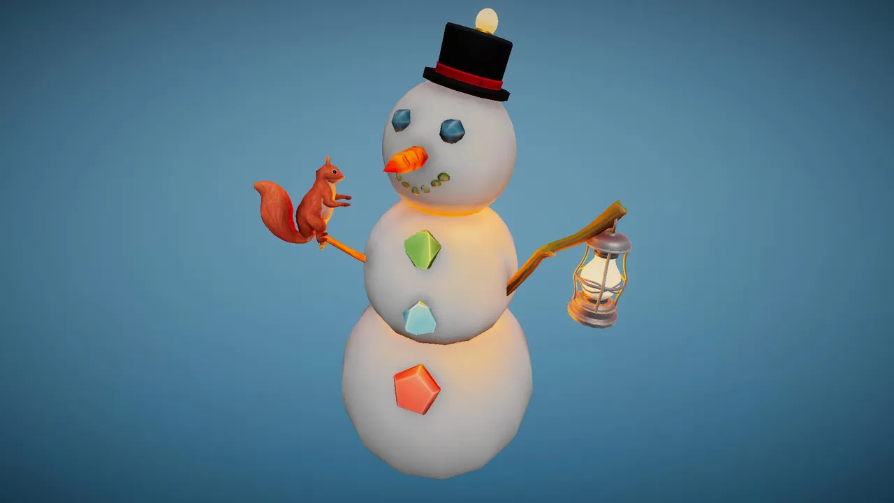 复古冬季雪人装饰