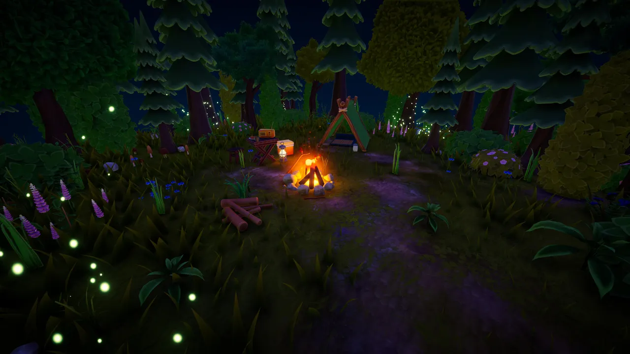 森林里的温馨野营点