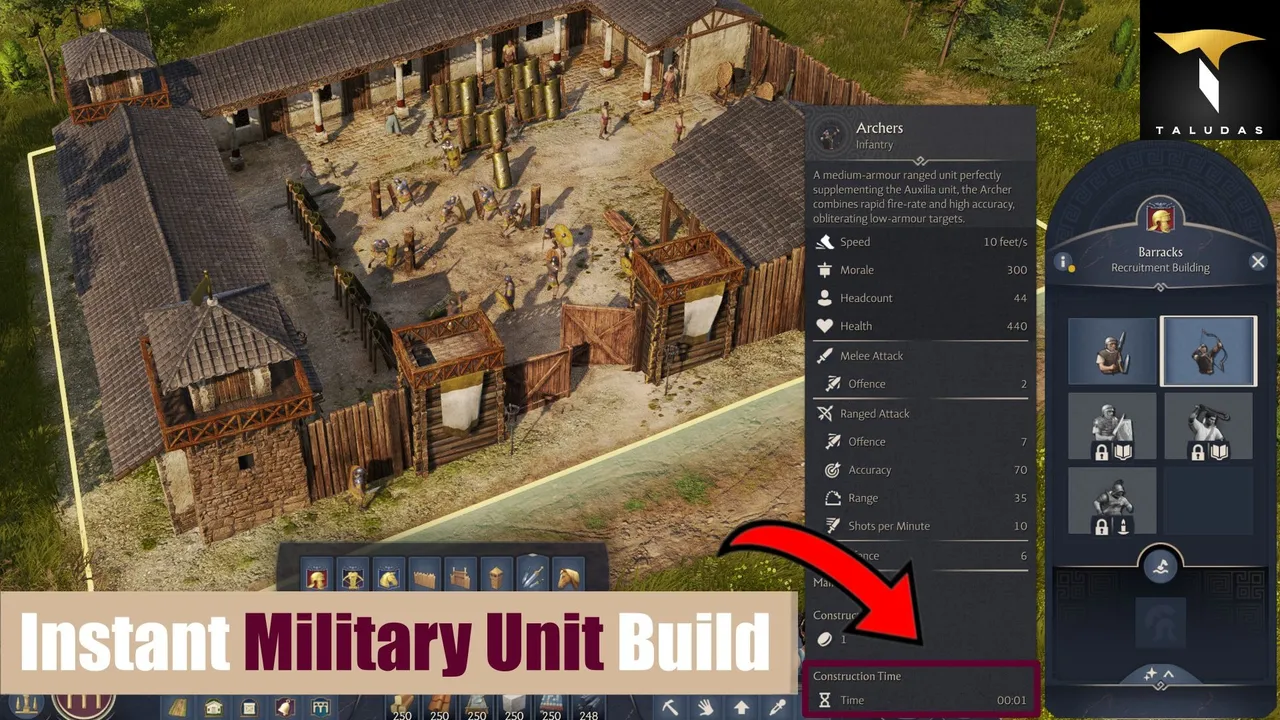 瞬时军事单位建造模组：罗马帝国兵种速成