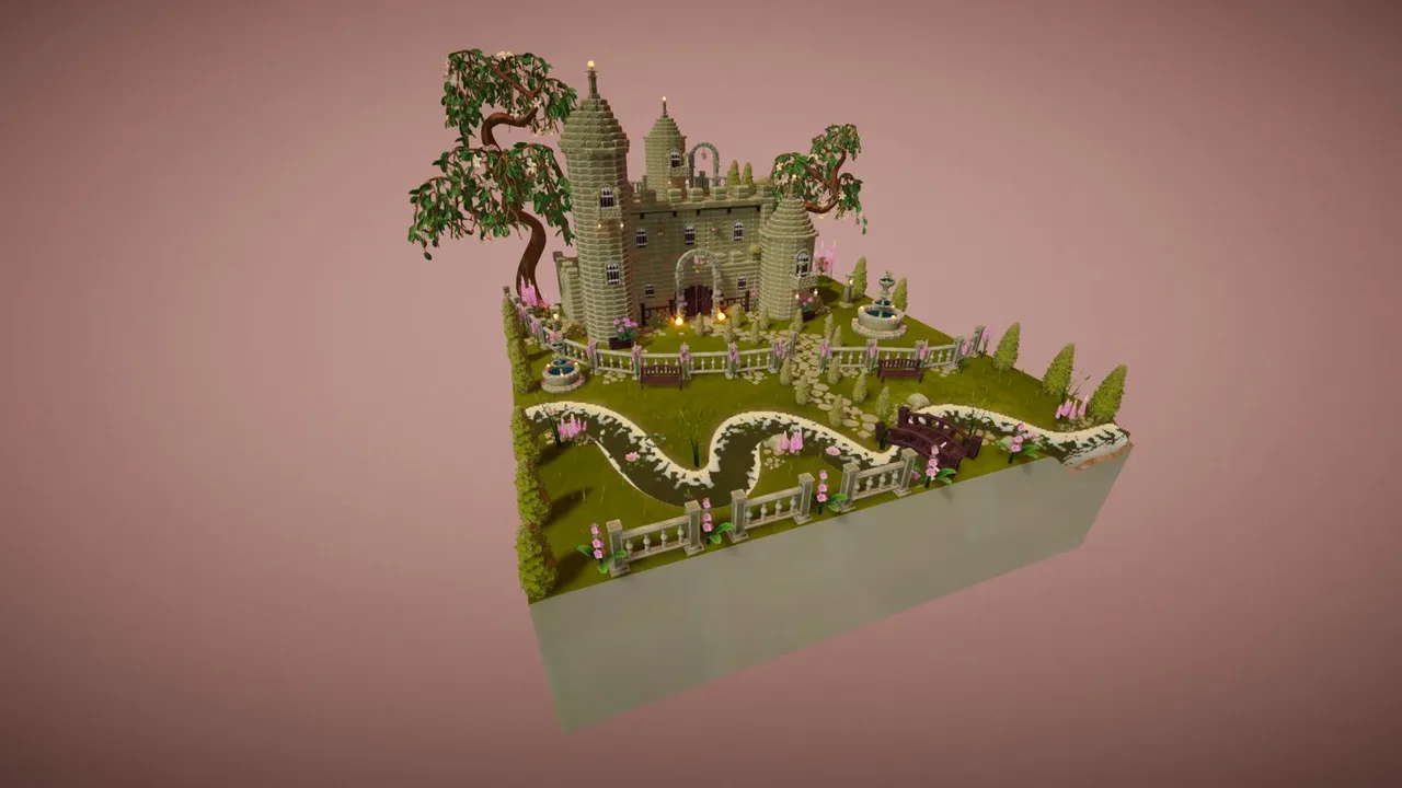 粉色花环小城堡